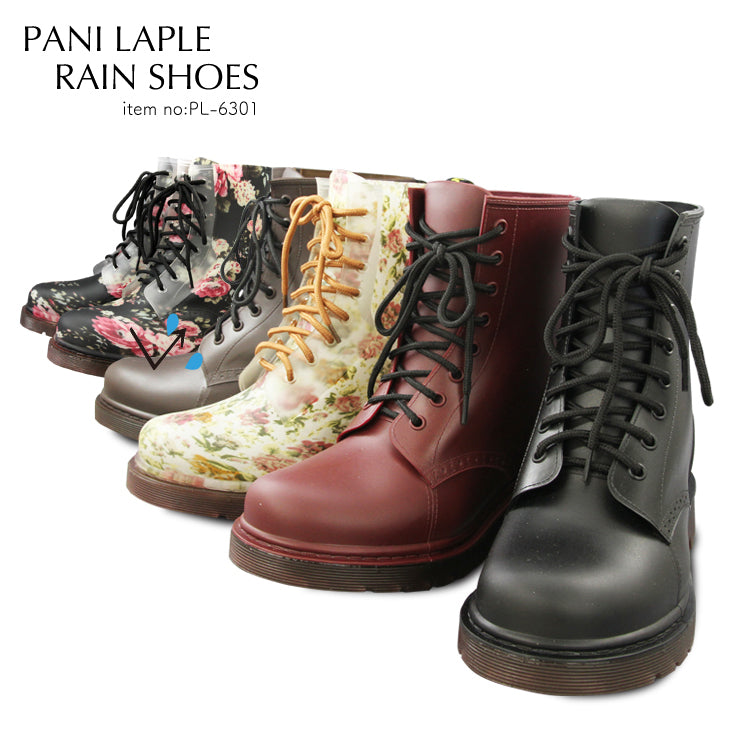 [Stay stylish with rain boots even on rainy days] Waterproof lace-up rain boots rain boots rain shoes PL-6301