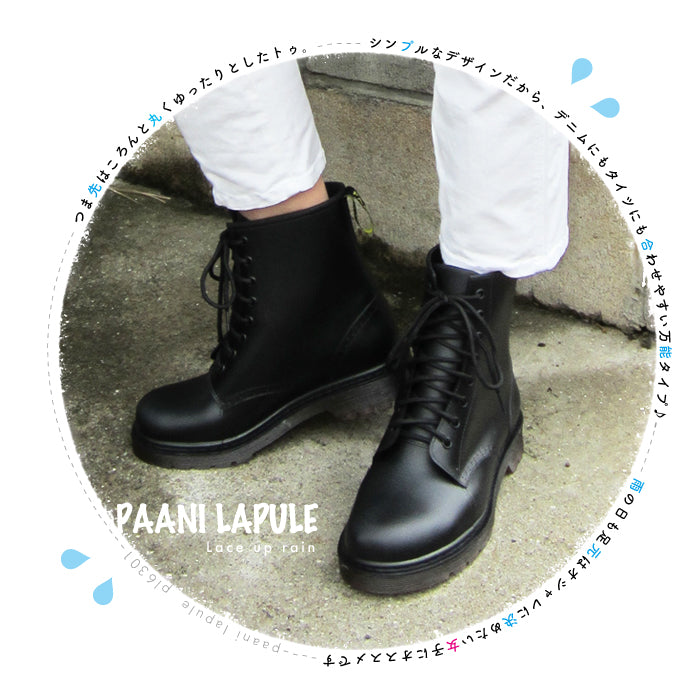 [Stay stylish with rain boots even on rainy days] Waterproof lace-up rain boots rain boots rain shoes PL-6301