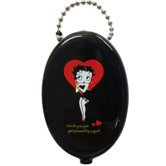 [Betty Boop] BETTYBOOP Rubber Coin Case [Black] [Coin Case with Keychain]