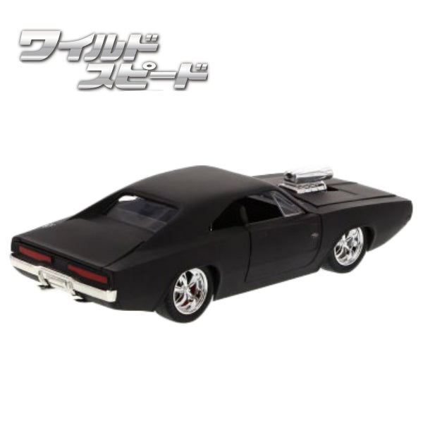 JADATOYS 1:24ワイルドスピードダイキャストカー DOM&#039;S 1970 DODGE CHARGER R/T(MAT BLACK)