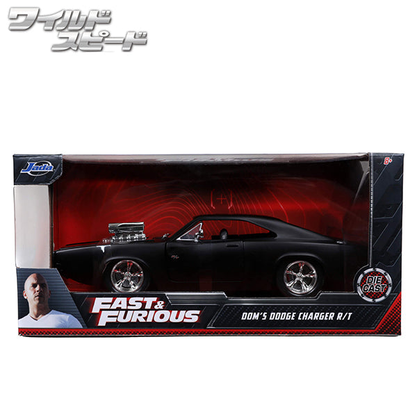 JADATOYS 1:24ワイルドスピードダイキャストカー DOM&#039;S 1970 DODGE CHARGER R/T(MAT BLACK)