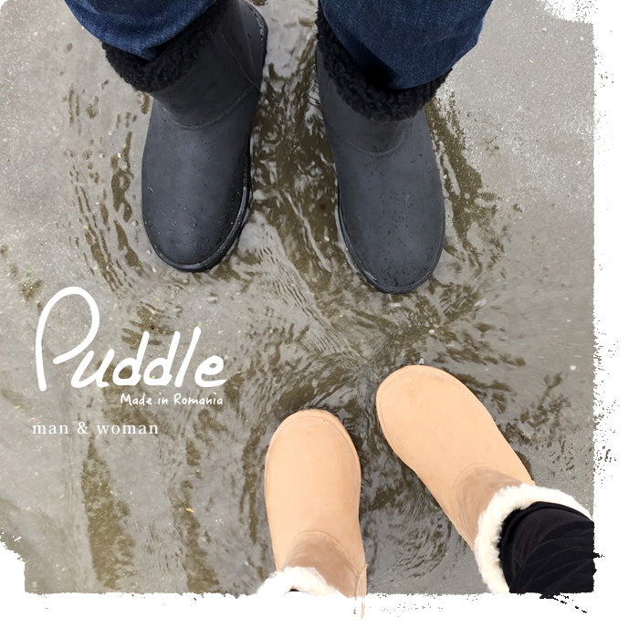 [Puddle] Paddle ☆ Short shearling boots ♪ [Brushed processing] EU-6011 completely waterproof