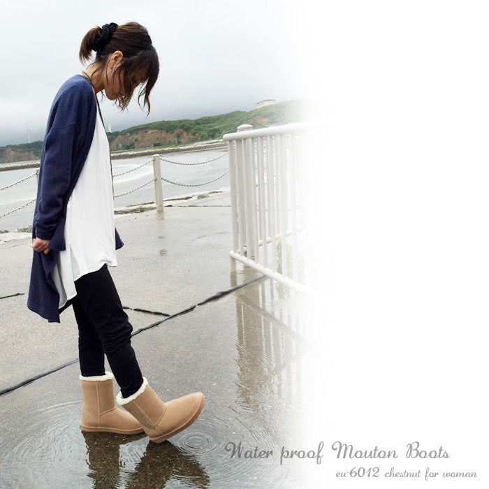 [Puddle] Paddle ☆ Long shearling boots ♪ [Brushed processing] EU-6012 completely waterproof specification