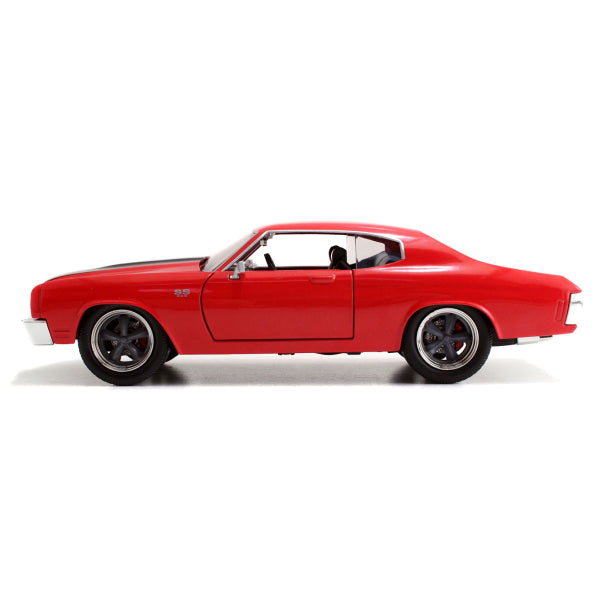 JADATOYS 1:24ワイルドスピードダイキャストカー DOM&#039;S CHEVY CHEVELLE SS Red/Black