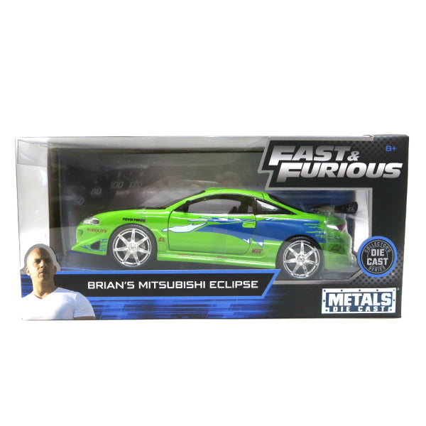 JADATOYS 1:24ワイルドスピードダイキャストカー BRIAN&#039;S 1995 MITSUBISHI ECLIPSE